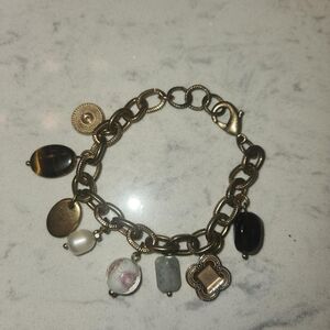 Chicos charm bracelet with stones and pearls